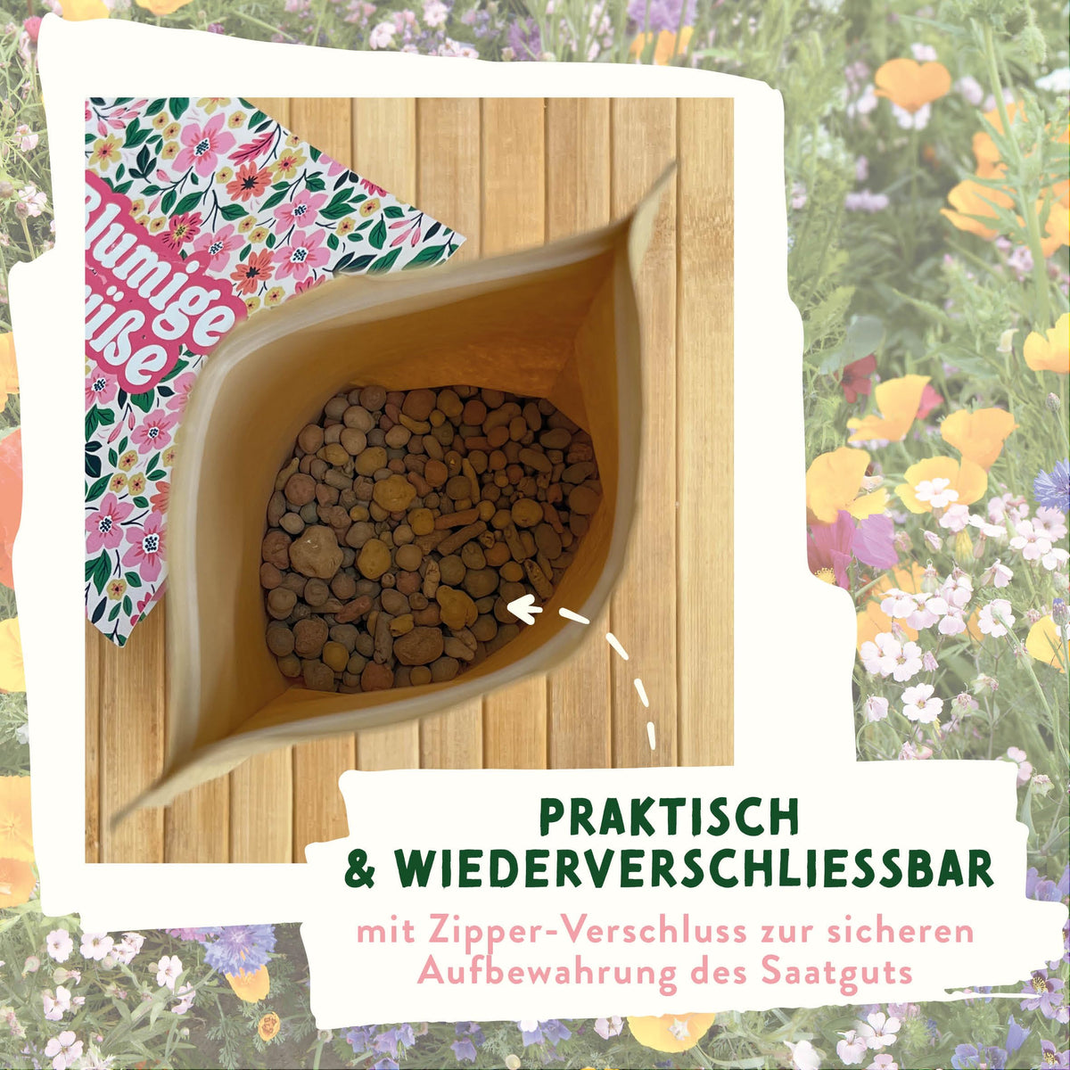 Wildblumensamen im Lehmmantel