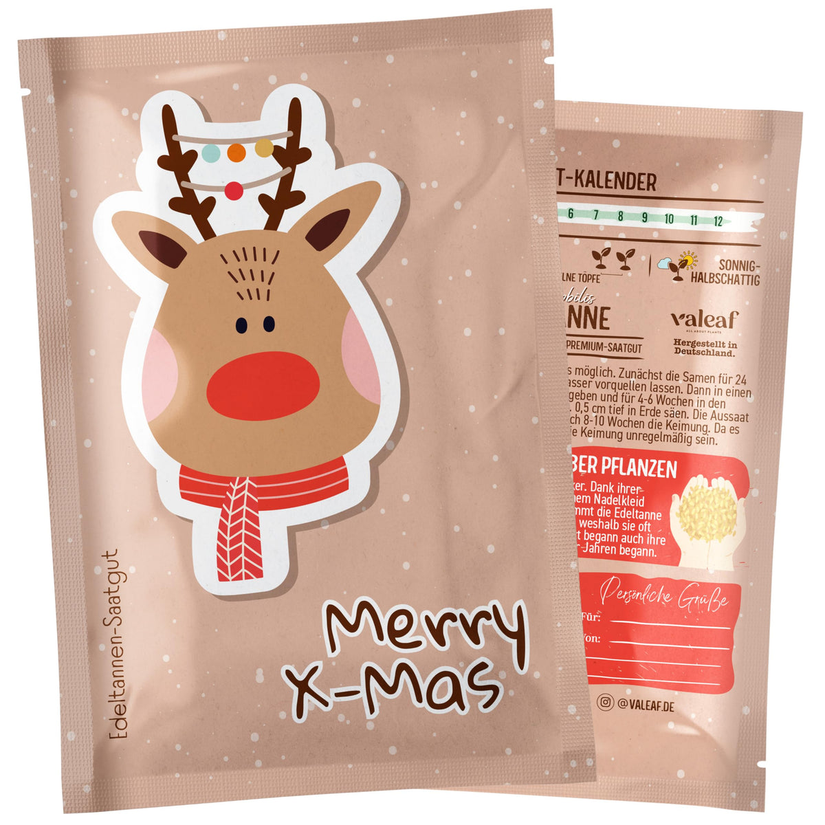Weihnachtsbaum Samentütchen als Geschenk – Rentier