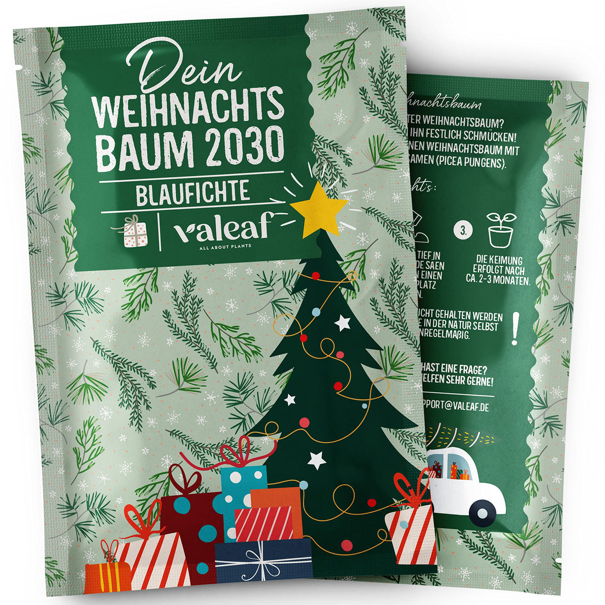 Weihnachtsbaum Samentütchen als Geschenk – Weihnachtsbaum 2030 – Blaufichte