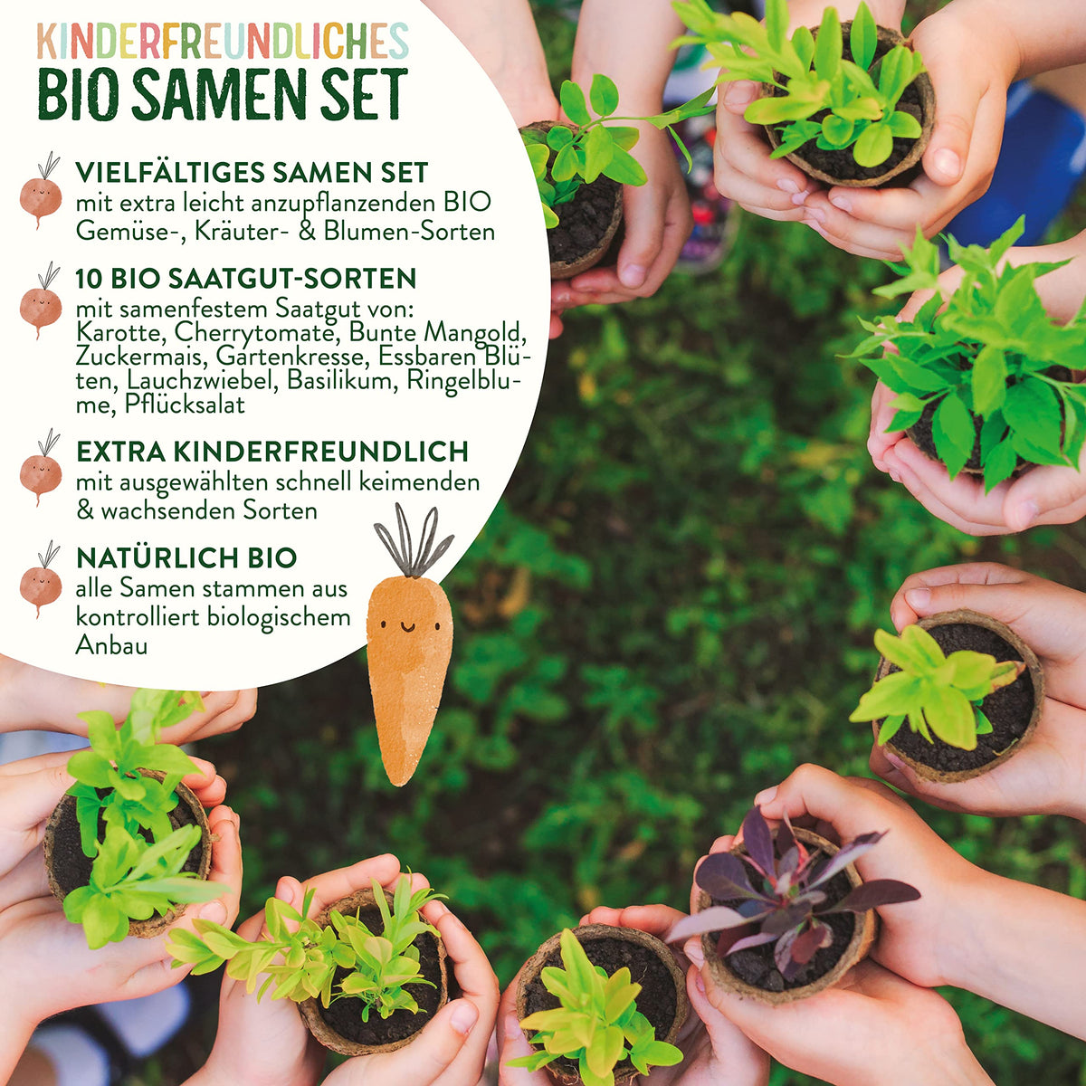 BIO Gemüse Samen Set für Kinder