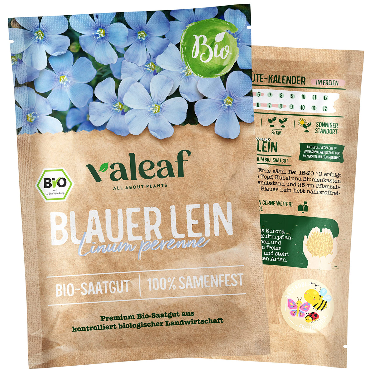 BIO Wildblumen Samen – Einzeltütchen – Blauer Lein