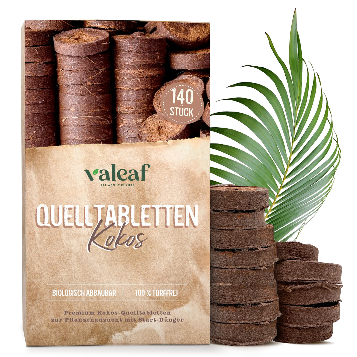 Kokos-Quelltabletten – 140 Stück